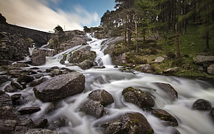stone water flow photography HD wallpaper