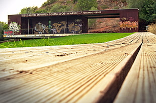 brown wooden pathway, urban, wood, landscape