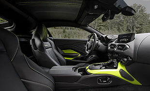 black and green vehicle interior