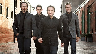 four men music band digital wallpaper