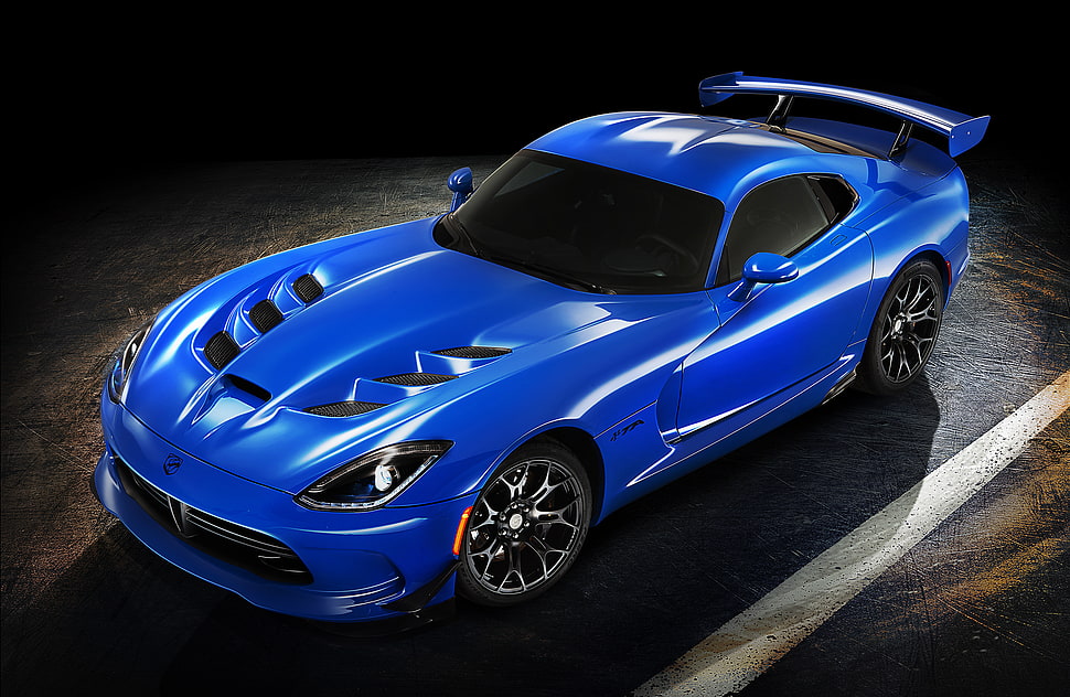 blue sports coupe HD wallpaper