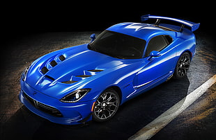 blue sports coupe