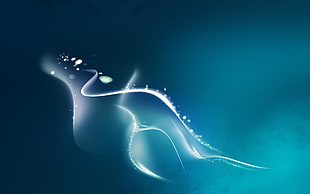 white and blue digital wallpaper