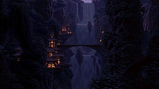 Lord of The Rings Elf village movie still HD wallpaper