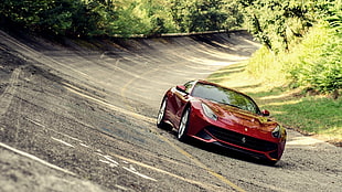 red car, Ferrari, red cars, road, car HD wallpaper