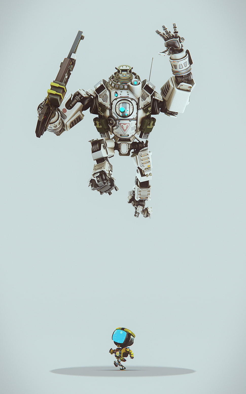 gray and black robot toy HD wallpaper