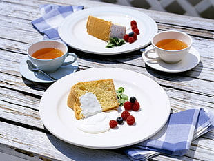 white ceramic plate with white ceramic teacup