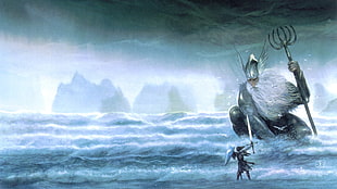 knight and Poseidon wallpaper