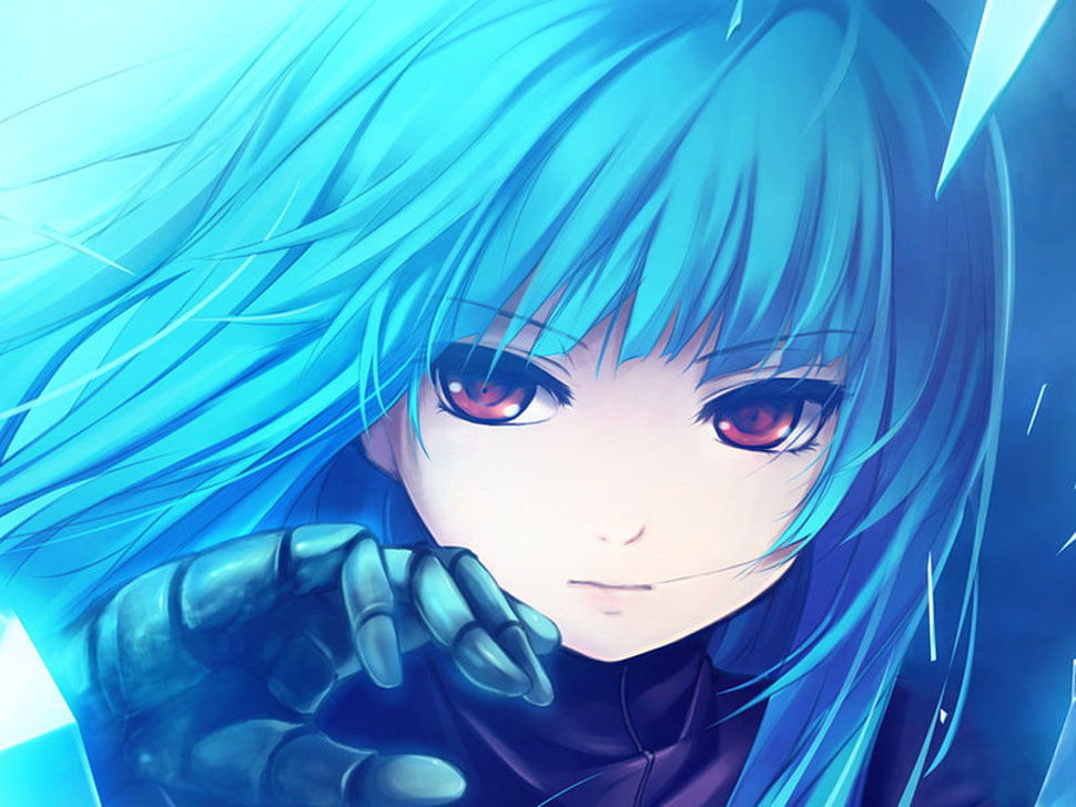 Blue Haired Anime Character Hd Wallpaper Wallpaper Flare 