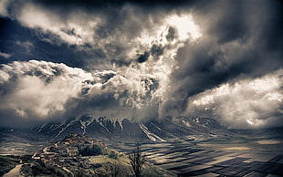 white clouds, nature, landscape, Italy, mountains