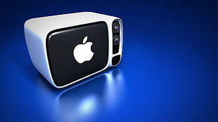 rectangular white and black Apple electronic device, Apple TV, technology