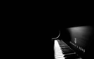 black grand piano, music, piano