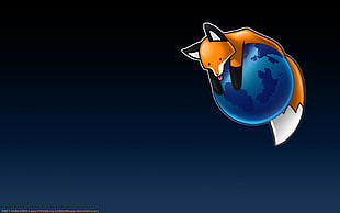 brown fox on planet clipart, fox, animals, Earth, Mozilla Firefox