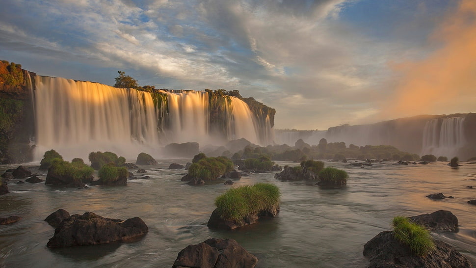 Niagara Falls, river, waterfall, Brazil, Iguazu Falls HD wallpaper