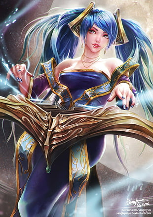 Sona from League of Legends illustration HD wallpaper