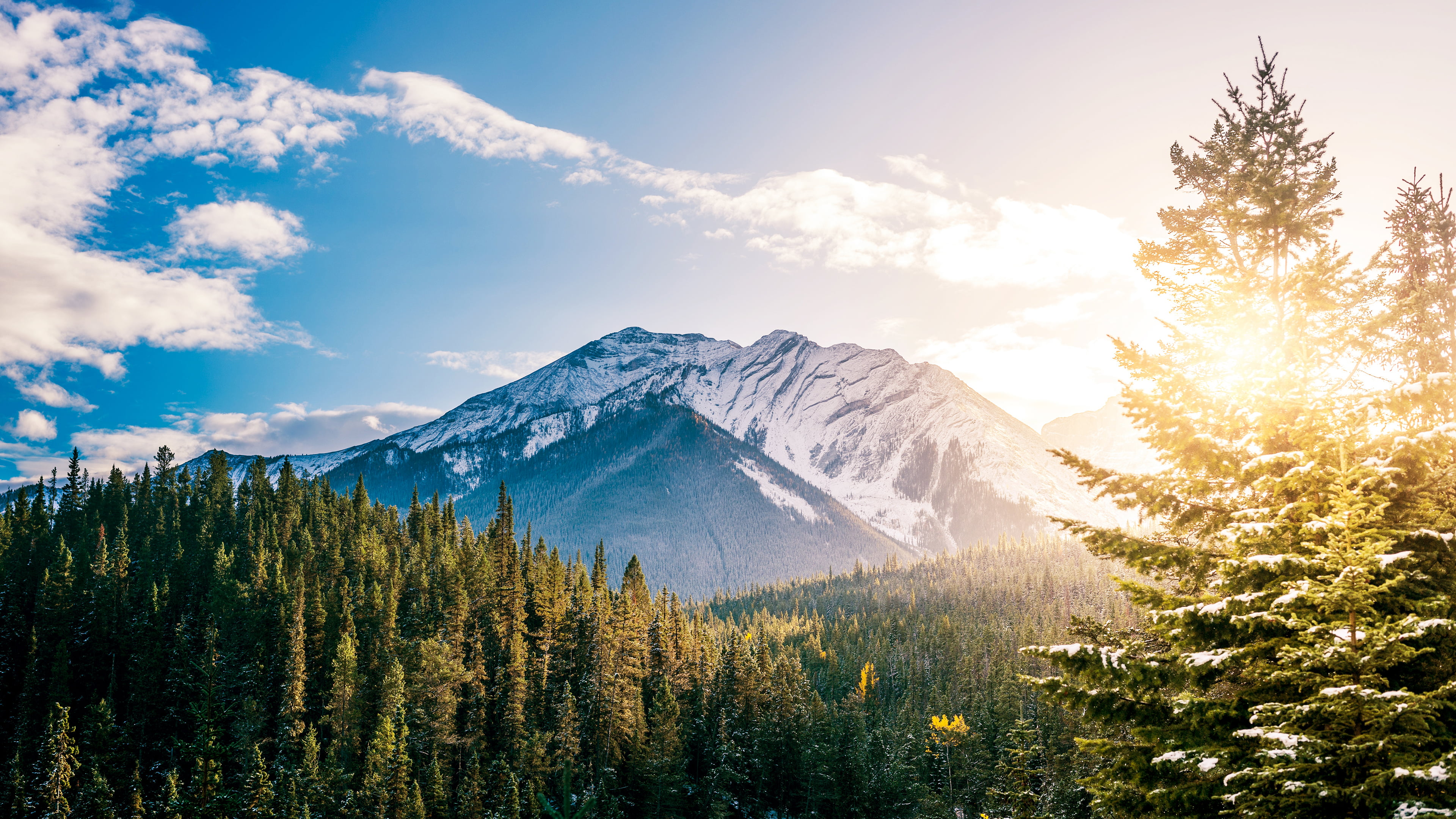 Landscape Photography Of Icy Mountain Under Stratus Cloud Hd Wallpaper