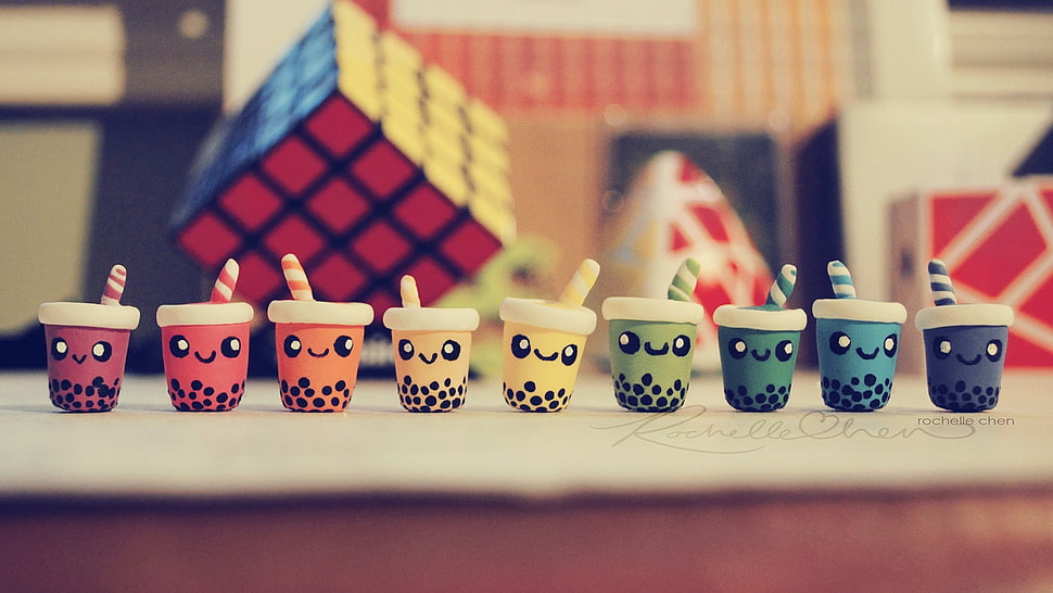assorted-color beverage figures HD wallpaper