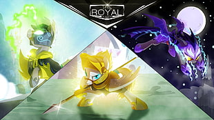 Pokemon illustration collage, digital art, Equestria Royal Guard, My Little Pony