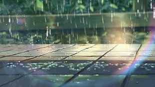 Makoto Shinkai , The Garden of Words, rain, rainbows HD wallpaper