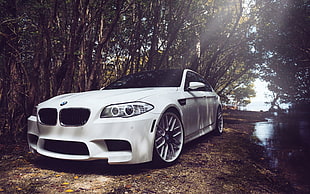 white BMW M-Series sedan