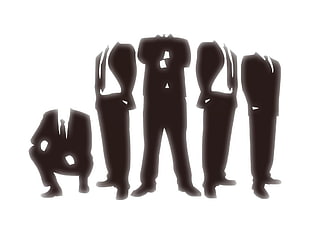 silhouette of men in suits poster, suits HD wallpaper