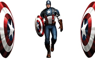 Captain America, Captain America, Marvel Comics, shield, white background