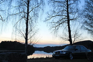 black Mercedes-Benz E350 sedan, Mercedes-Benz, Stanceworks, Stance, Norway HD wallpaper