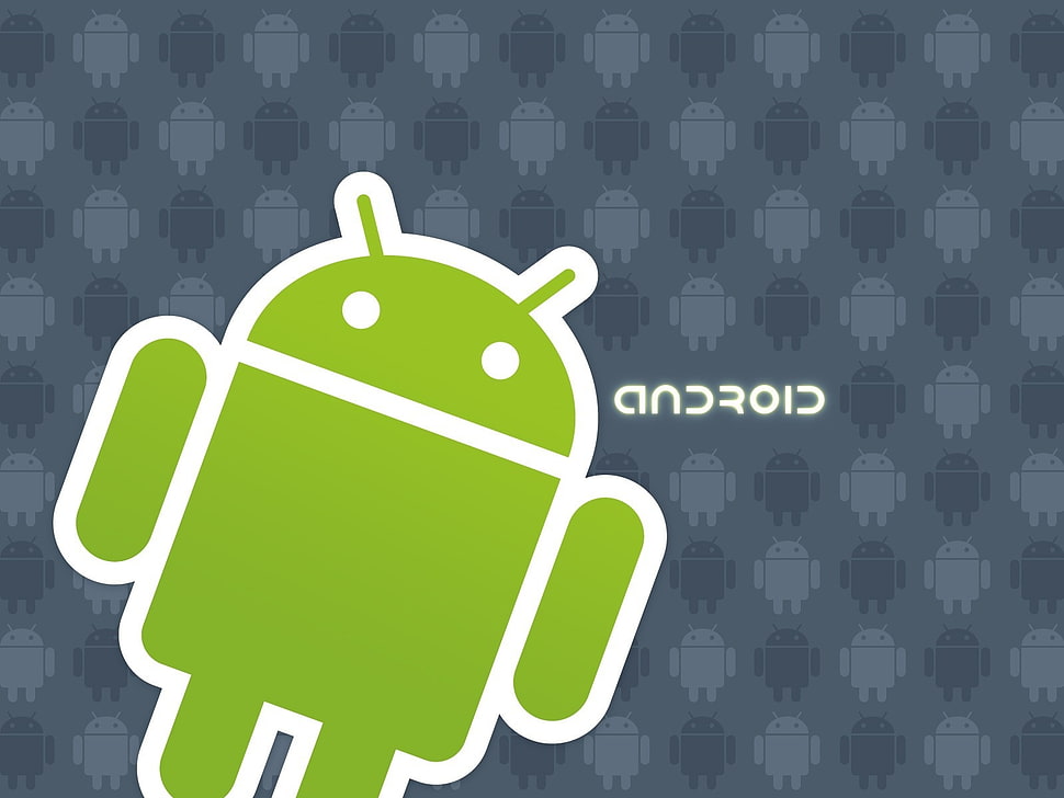 green and white android logo HD wallpaper