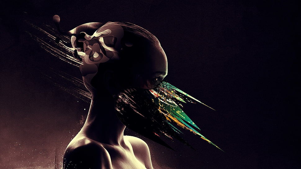 alien girl illustration HD wallpaper
