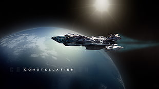 gray alien ship illustration, science fiction, Star Citizen, spaceship, space