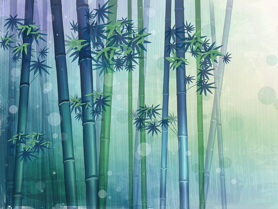 Bamboo wallpaper, bamboo, watercolor HD wallpaper