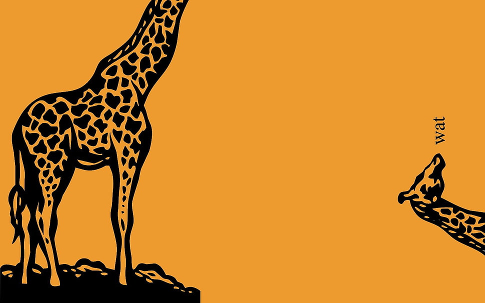 Giraffe illustration, minimalism, giraffes HD wallpaper