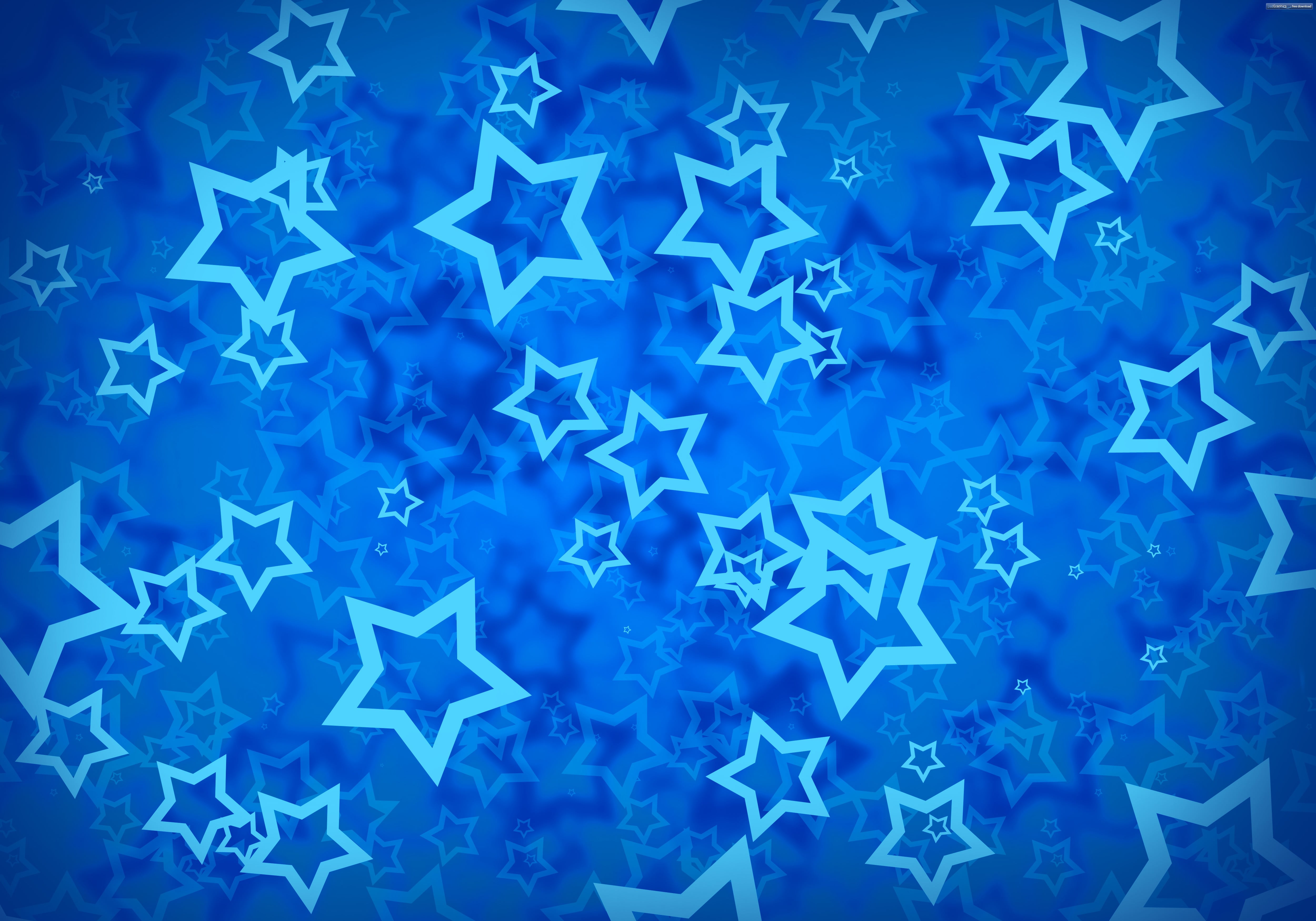 White and blue stars wallpaper, stars, digital art, blue background HD  wallpaper | Wallpaper Flare