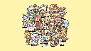 Touhou Project characters illustration, Touhou, Cirno, Hakurei Reimu, Kirisame Marisa