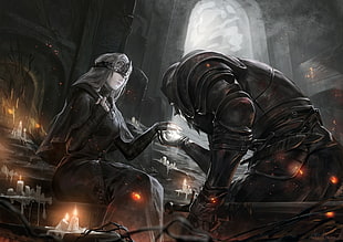 fictional characters digital wallpaper, Dark Souls, Dark Souls III, fire keeper, alcd