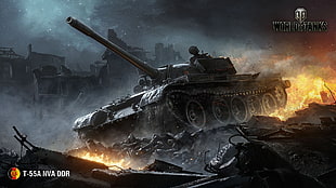 World of Tanks game application, World of Tanks, tank, T-55, military HD wallpaper