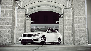 white Mercedes-Benz sedan, Mercedes-Benz, supercars, car