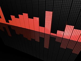 red and black audio mixer, music, sound, audio spectrum HD wallpaper
