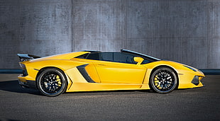 yellow luxury car HD wallpaper
