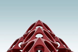 triangular red structure, Structure, Form, Architecture