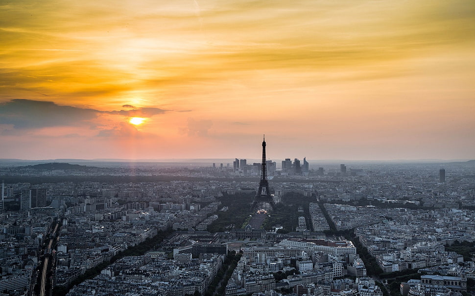 aerial photography of Eiffel tower, Paris, Paris, Eiffel Tower HD wallpaper