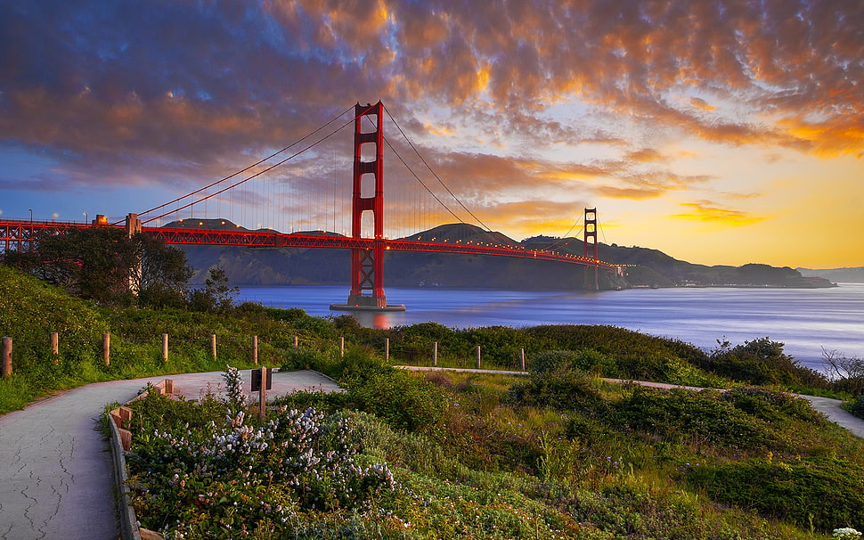 Golden Gate Bridge, California, landscape, Golden Gate Bridge, USA, sky HD wallpaper