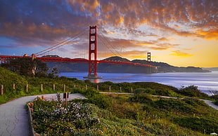Golden Gate Bridge, California, landscape, Golden Gate Bridge, USA, sky