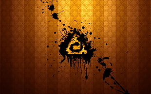 triangle with paint splattered black and brown digital wallpaper, paint splatter, abstract, texture, pattern