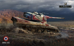 World of Tanks digital wallpaper, World of Tanks, tank, AMX 50B, wargaming