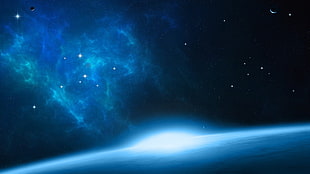 photo of galaxy, space, space art, glowing, stars HD wallpaper