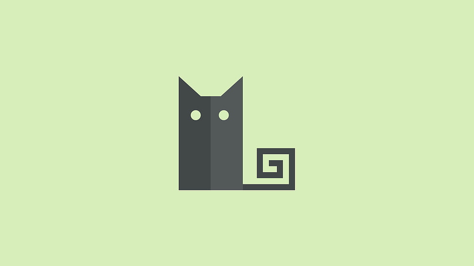 black cat illustration, minimalism, cat, simple background, abstract HD wallpaper