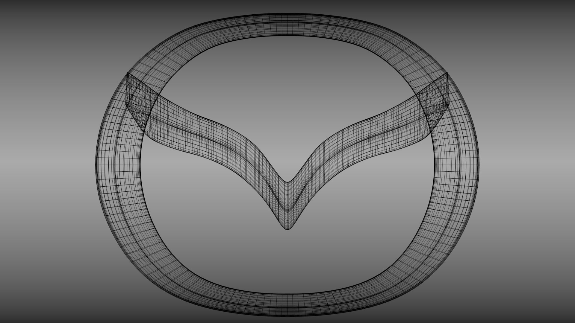 Mazda logo, monochrome, digital art, simple, minimalism