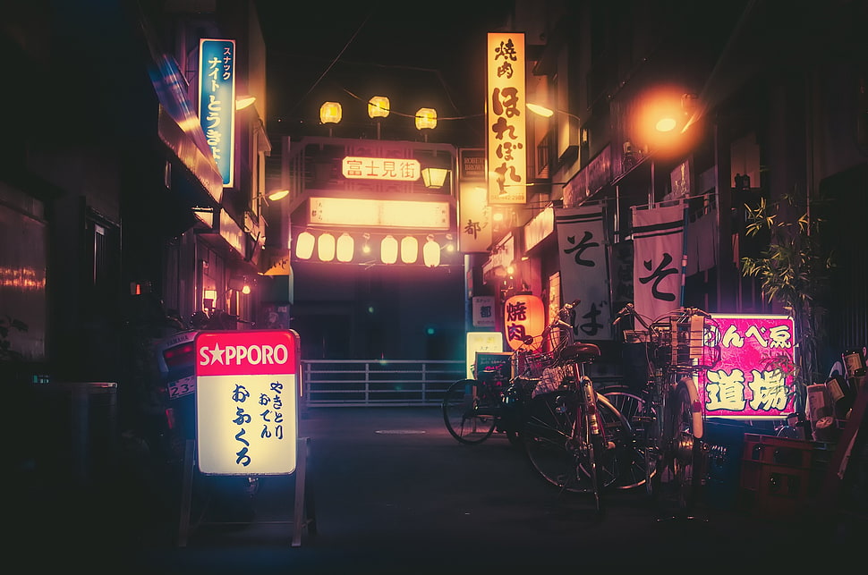 assorted LED signages, Japan, arch, neon, Sapporo HD wallpaper