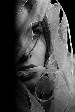 grayscale photography of women